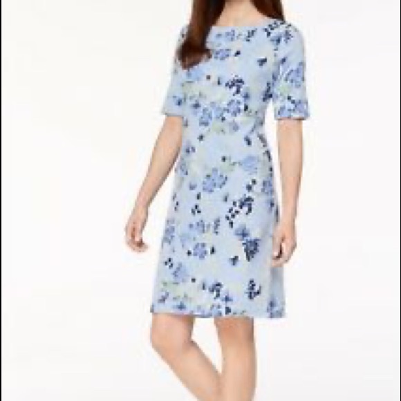 Karen Scott Dresses & Skirts - 🛑MUST GO🛑 Karen Scott Cotton Boatneck Floral T-shirt Dress Small Comfy